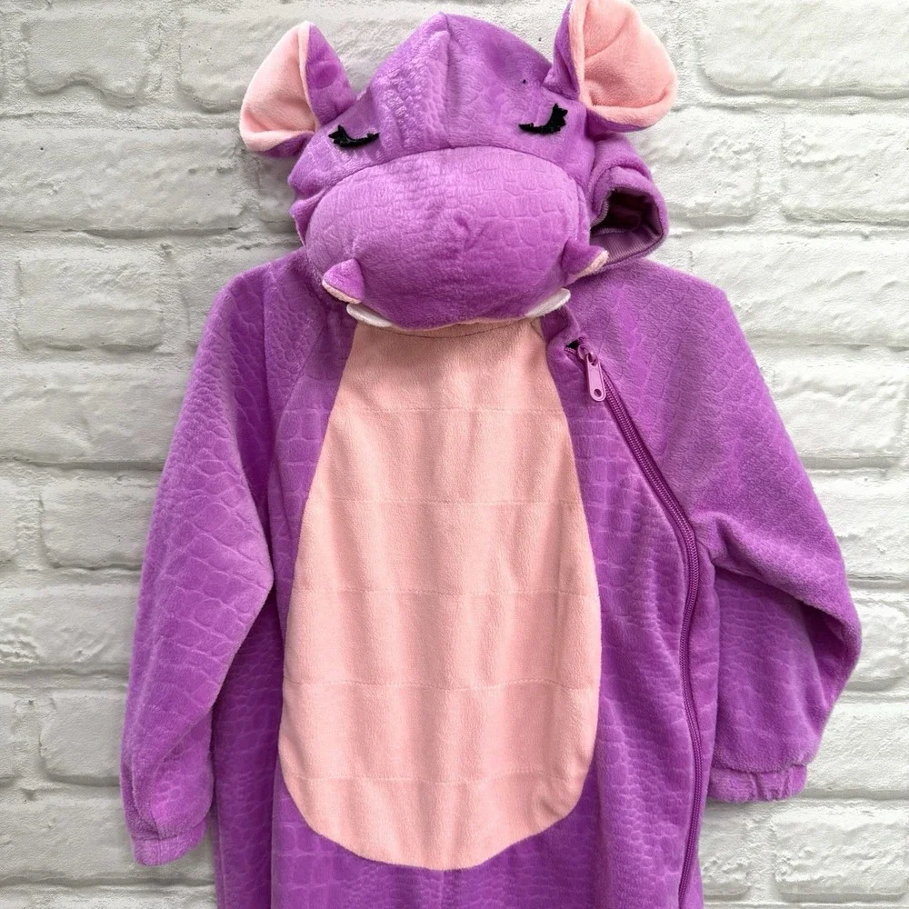 Hippopotamus Halloween Costume Sz 2T/3T Purple Hippo Bodysuit Warm Fast Shipping